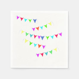 Servilleta De Papel Estandartes de cumpleaños coloridos Servilletas de