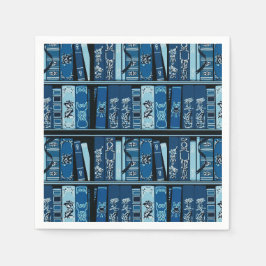 Servilleta De Papel Estantes de libros azules libros antiguos