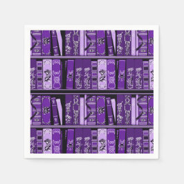 Servilleta De Papel Estantes de libros morados libros antiguos