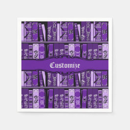 Servilleta De Papel Estantes de libros morados libros antiguos