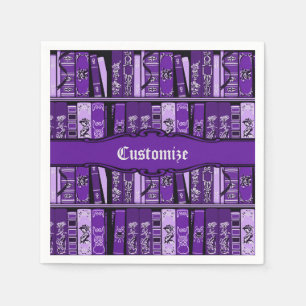 Servilleta De Papel Estantes de libros morados libros antiguos