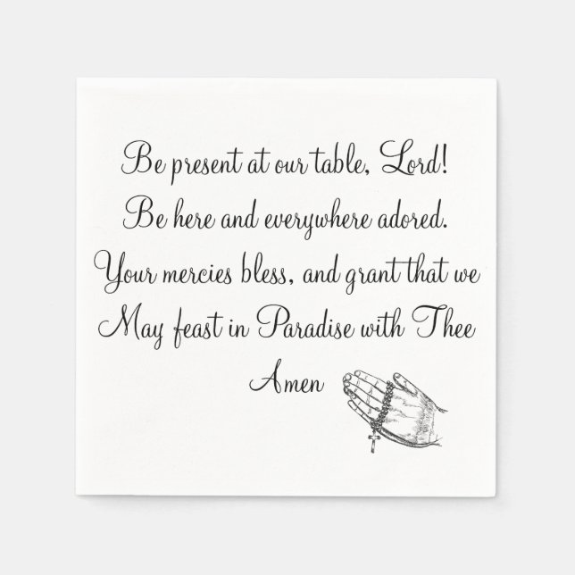 Servilleta De Papel Estar Presente En Nuestra Mesa Señor (Anverso)