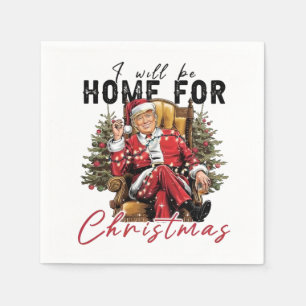 Servilleta De Papel Estaré en casa para Navidades el día de la inagura