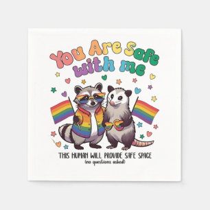 Servilleta De Papel Estás A Salvo Conmigo, Animal LGBT Raccoon