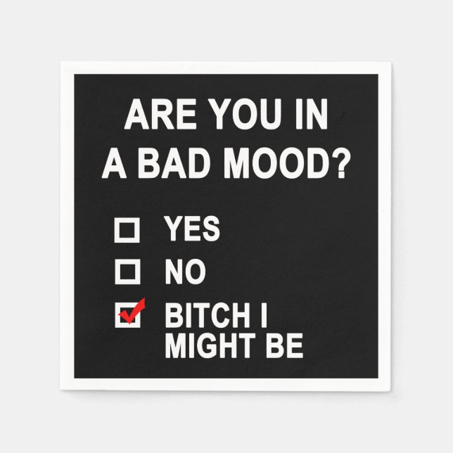Servilleta De Papel ¿Estás De Mal Humor? (Anverso)
