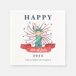 Servilleta De Papel Estatua Cuta De La Libertad Feliz 4 De Julio