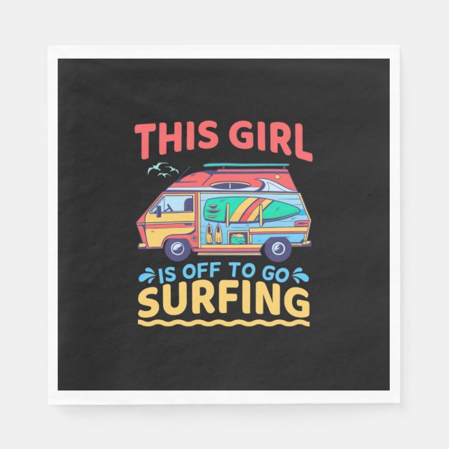 Servilleta De Papel Este Chica Se Va A Ir A Surfing (Anverso)