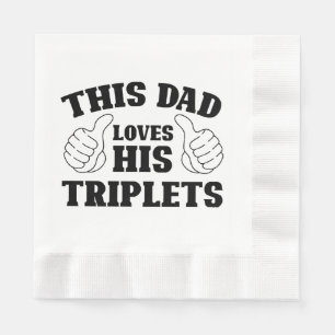 Servilleta De Papel Este papá ama a sus trillizos - Regalo para papá c
