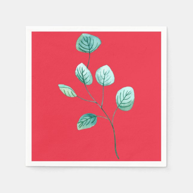 Servilleta De Papel Estem acuarela de hojas (Anverso)