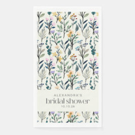 Servilleta De Papel Estética Boho Acuarela Regadera Flor Silvestre