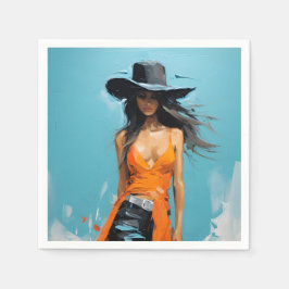 Servilleta De Papel Estética de vaquera costera de 30 años fiesta