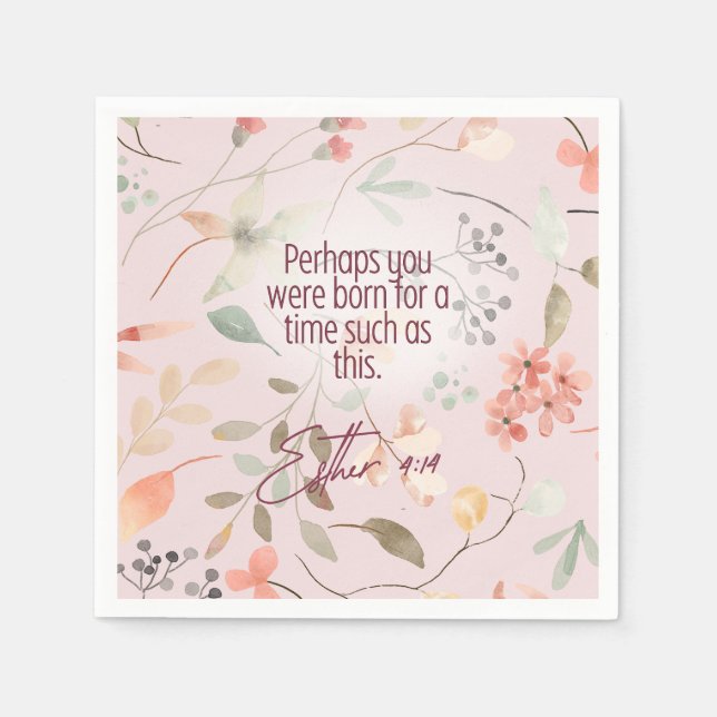 Servilleta De Papel Esther 4:14 Biblia cristiana versus arte (Anverso)