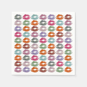 Servilleta De Papel Estilizados Labios Coloridos #27