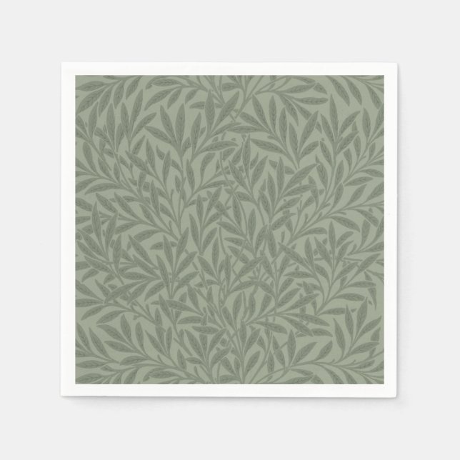 Servilleta De Papel Estilo Antiguo Verde Salvia de William Morris Will (Anverso)