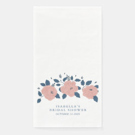 Servilleta De Papel Estilo azul jardín flor personalizado ducha nupcia