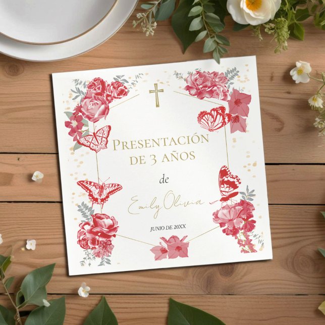 Servilleta De Papel Estilo de 3 años Napkins Butterflys Red (Subido por el creador)