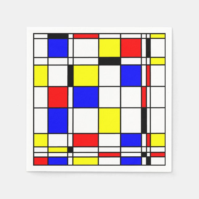 Servilleta De Papel Estilo de arte mondriano (Anverso)