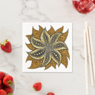 Servilleta De Papel Estilo de Batik Floral Resumen Africano