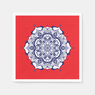 Servilleta De Papel Estilo de China azul con criaturas