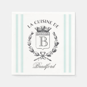Servilleta De Papel Estilo de cosecha francés Nombre personalizado y 