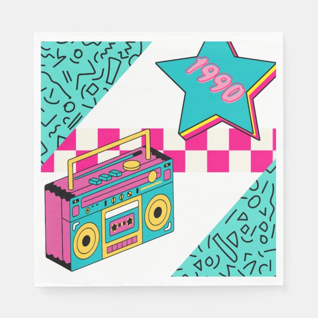 Servilleta De Papel Estilo de época 1990 estéreo (Anverso)