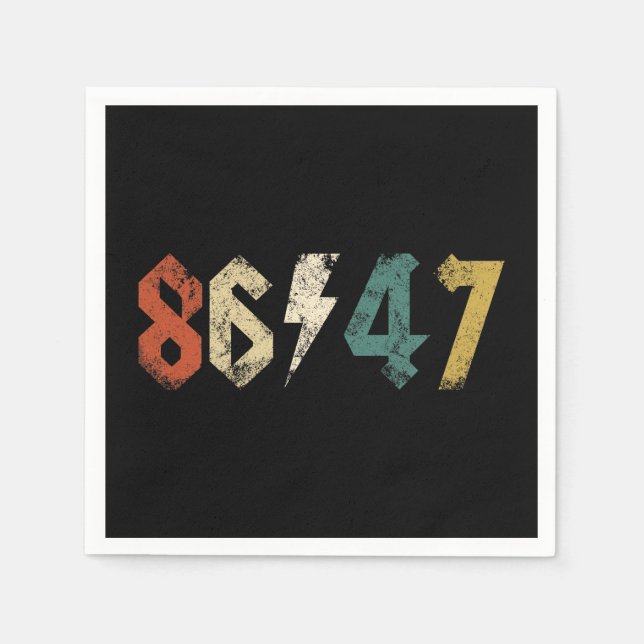 Servilleta De Papel Estilo de rock 80 retro anti Trump (Anverso)