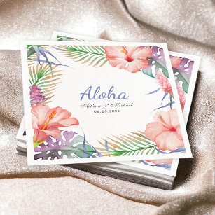 Servilleta De Papel Estilo floral tropical Aloha Luau