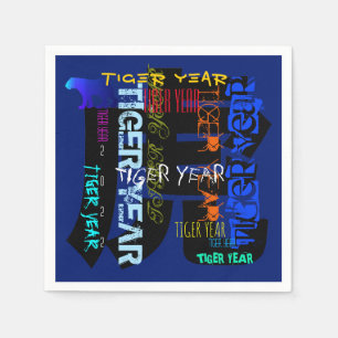 Servilleta De Papel Estilo graffiti Repeating Tiger Year 2022 PPN