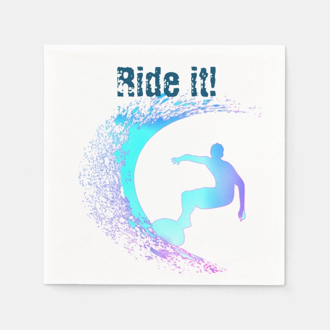 Servilleta De Papel Estilo Graffiti Surfista (Anverso)