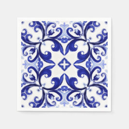 Servilleta De Papel Estilo italiano, azulejos,majolica Impresión todo-