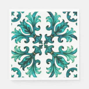 Servilleta De Papel Estilo italiano, mosaico, verde