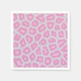 Servilleta De Papel Estilo Leopardo de la nieve - Rosa Plata