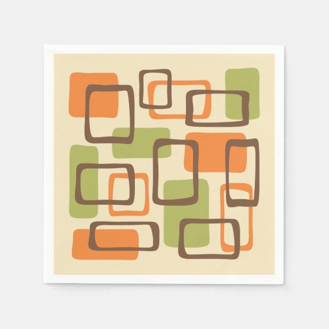 Servilleta De Papel Estilo moderno de mediados del siglo XX (Anverso)