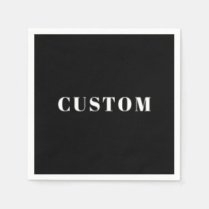 Servilleta De Papel Estilo Nombre personalizado u otro texto   Blanco