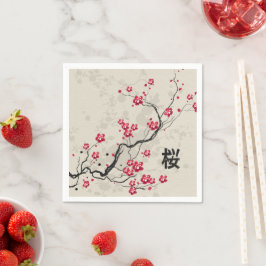 Servilleta De Papel Estilo oriental Sakura Cherry Blossom Art