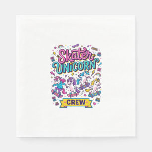 Servilleta De Papel Estilo Retro de Impresión en D de Unicornio Skater