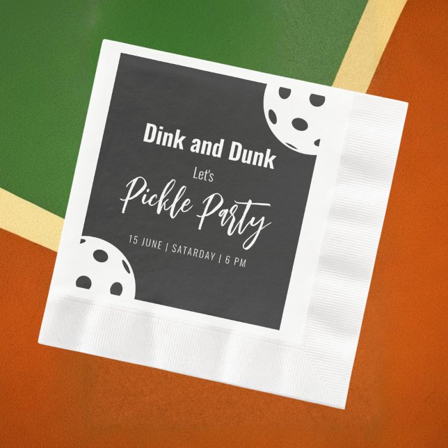 Servilleta De Papel Estilo Retro Neon Black Themed Pickleball Cumpleañ (Subido por el creador)