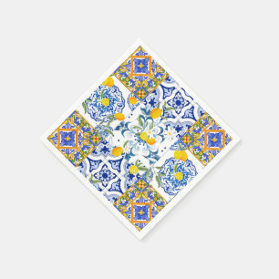 Servilleta De Papel Estilo siciliano, arte de verano
