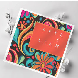 Servilleta De Papel Estilo vibrante de los años 70