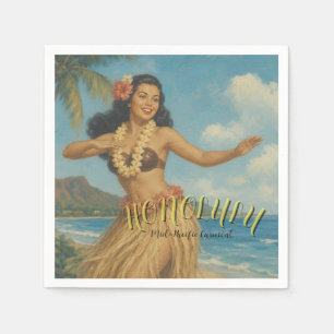 Servilleta De Papel Estilo vintage de viaje a Hawaii