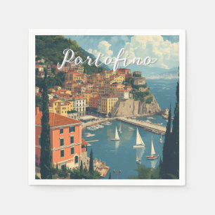 Servilleta De Papel Estilo Vintage Portofino Genova Italia
