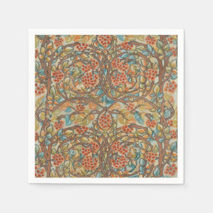 Servilleta De Papel Estilo William Morris Cottagecore Ardilla Floral