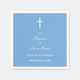 Servilleta De Papel Estiloso Baptismo Azul Fiesta Napkins