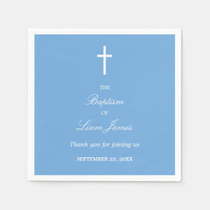 Servilleta De Papel Estiloso Baptismo Azul Fiesta Napkins
