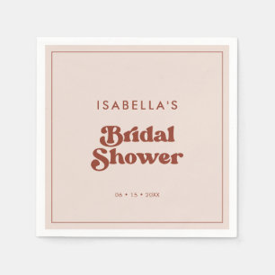 Servilleta De Papel Estiloso retro Peach Pink Bridal Shower