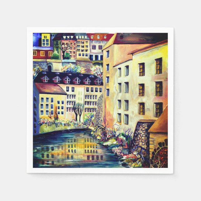 Servilleta De Papel Estocolmo - Gamla Stan, ciudad antigua, Suecia (Anverso)