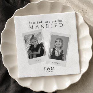 Servilleta De Papel Estos niños se casan Boda minimalista