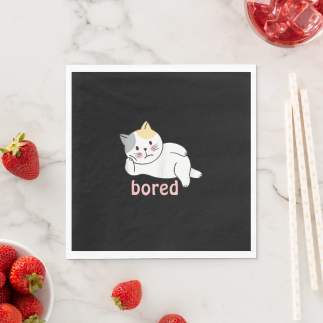 Servilleta De Papel Estoy aburrido animal lindo de gato gatito (In situ)