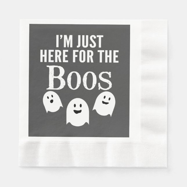 Servilleta De Papel Estoy aquí por los Boos - Funny Fiesta de Hallowee (Anverso)
