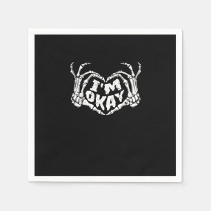 Servilleta De Papel Estoy Bien Disfraz Divertido de Halloween Esquelet